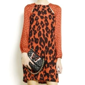 MOSCHINO CHEAP AND CHIC SILK RED LEOPARD PRINT DRESS SIZE 10